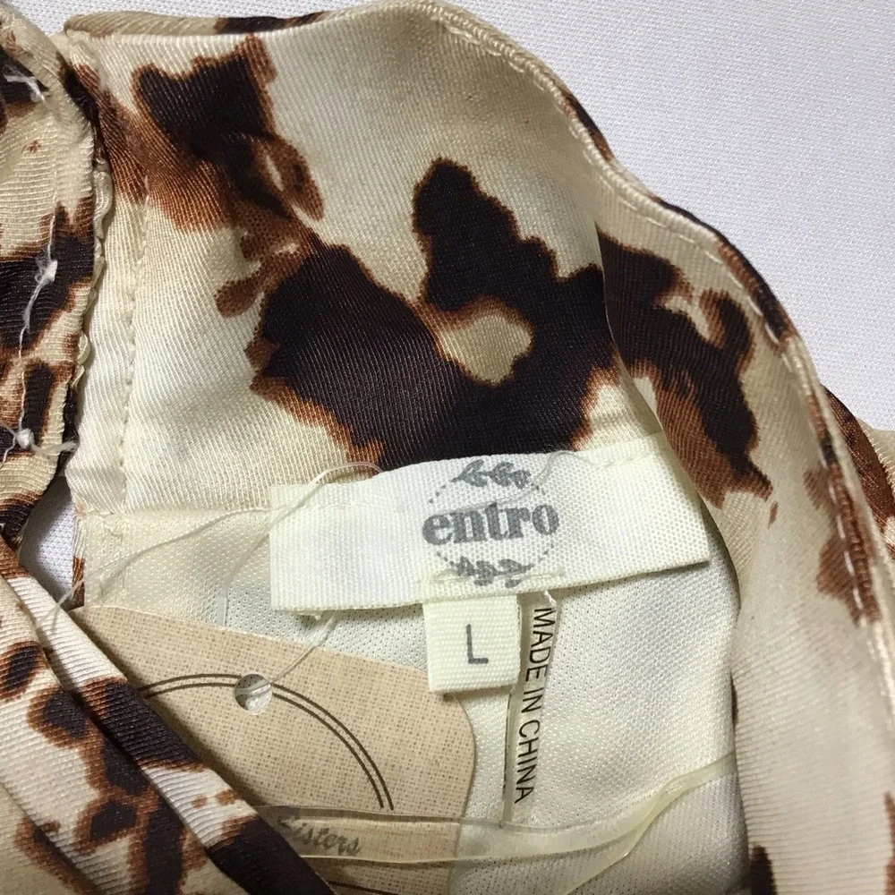 Entro Cow Print Ruffled Long Sleeve Mini Dress - Picture 7 of 16